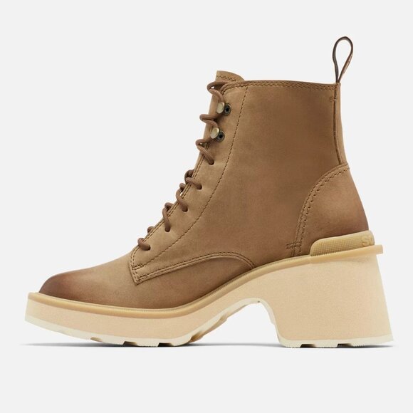 NEW SOREL Leather Hi Line Heel Lace Boots umber for women 563tn - Picture 5 of 10